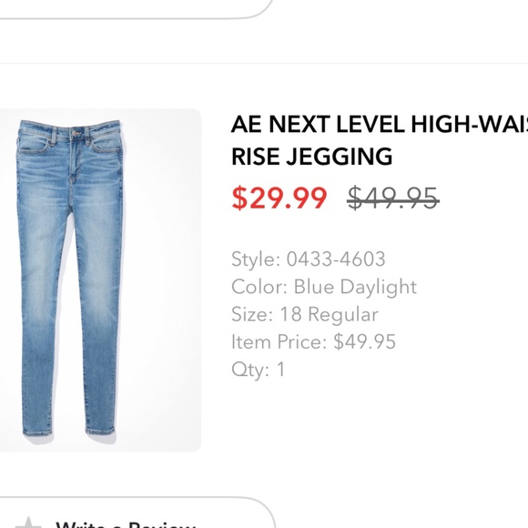American Eagle Next Level High Waisted-V Rise Jegging - Picture 1 of 1